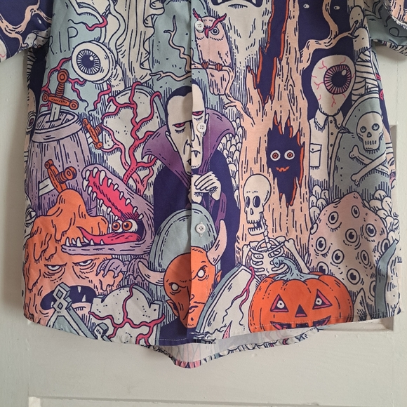 Ghost and Goblins Polyester Button-up Shirt - Picture 3 of 4